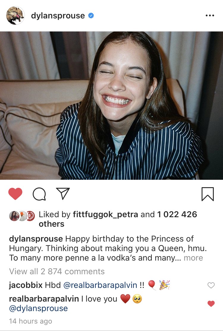 Dylan Sprouse a legédesebb szöveggel köszöntötte fel a szülinapos Palvin Barbarát Instagramon