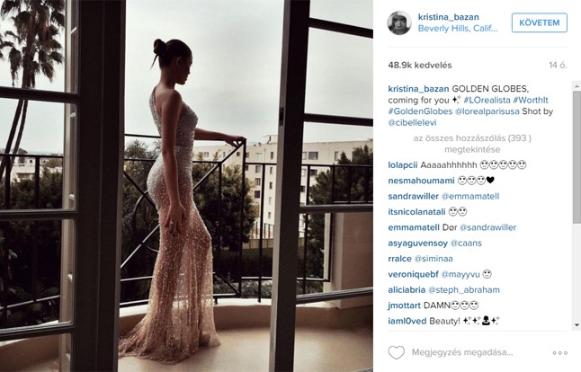 A L´Oréal új szépségnagykövete, Kristina Bazan is tündökölt a gálán